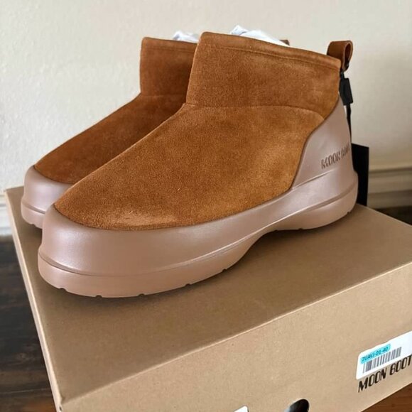 Moon Boots Luna Low Suede Boots Cognac- NIB- SZ 7.5 / 10 - Picture 3 of 5